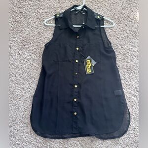 Blouse, black and very sheer